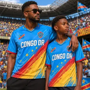 Custom DR Congo Soccer Jersey, Personalized Name and Number Men Women Kids Football Shirt, DRC Team Supporter Gift Jersey for Fan MB2