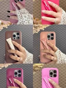 2-in-1 Makeup Phone Case with Lip Gloss Holder - Soft Matte Silicone for iPhone 11-17 Pro Max, trending case, cute case, hot case