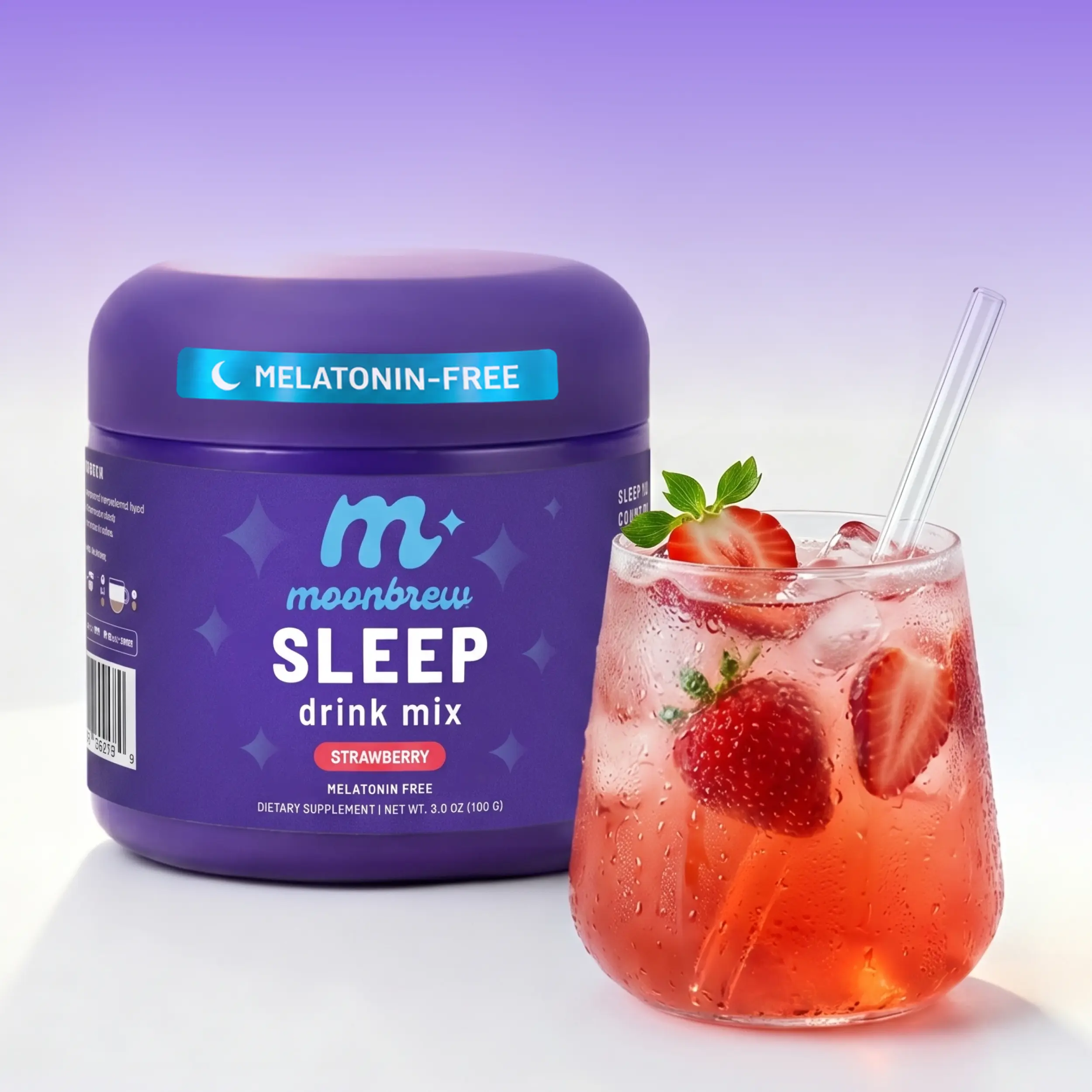 MoonBrew Strawberry, Raspberry Lemonade, Peach – Magnesium Sleep Drink – Natural Sleep Support – Sugar-Free