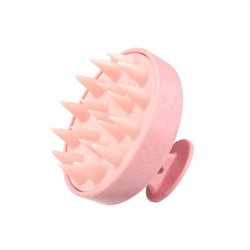 1PC Hair Scalp Massager – Soft Silicone Brush for Shower Use, Comfortable Grip, Daily Self Care Essential (Beige/Pink)