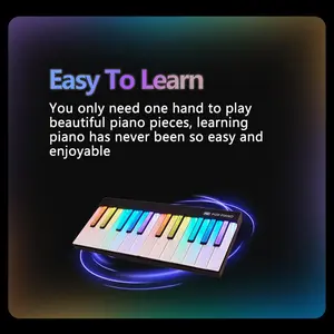 Complimentary Exquisite, High-End Gift！Pop portable automatic intelligent electronic piano music keyboard rainbow piano children beginners adult home Light Drums Digital Guitar Tuning Pegs