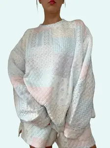 Shades Of Blue Quilted Pastel Sweatshirt Shades Of Blue Quilted Pastel Sweatshirt