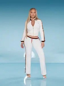 Low-Rise Velour Pants - Ivory