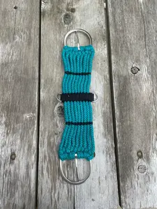 Pony / Mini 9 strand western teal rope girth with center D rings