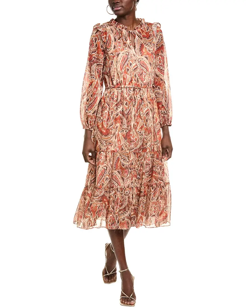 Julia Jordan Lurex Chiffon Midi Dress