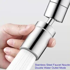 Water Faucet Nozzle, Splashproof 360° Rotating Water Saving Shower Head, Two Modes, Durable Stainless Steel, Kitchen/bathroom Installation, Bathroom Fixture Accessories