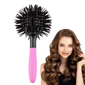 Hair Brush, 3D Round Curl Hair Brushes, Spherical Shape Styling Detangling Hairbrush for Women, Salon Round Hair Curling Curler for Curly/Long/Wet/Dry Hair