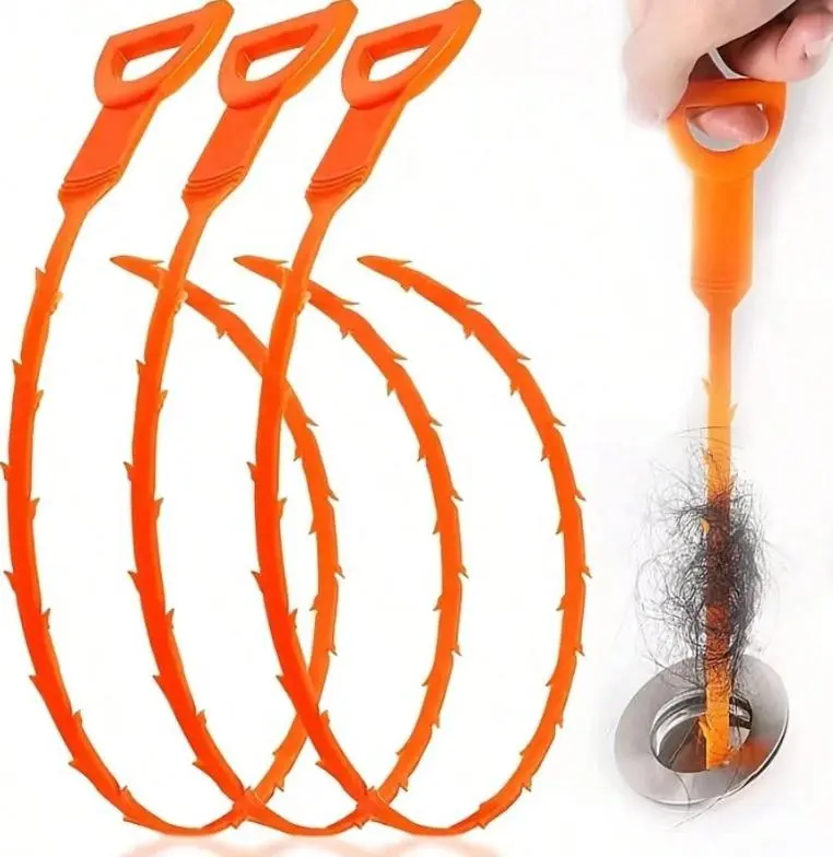 1pc Handheld Plastic Essential Drain Clog Remover Tool - Hair Dredging Hook, Drain Auger, Durable Pipe Dredger with Ease of Use, Pipe Unclogging Agent Compatibility, Enhancing Household Cleaning Efficiency - For Kitchen Sinks, Back to School Supplies Gift