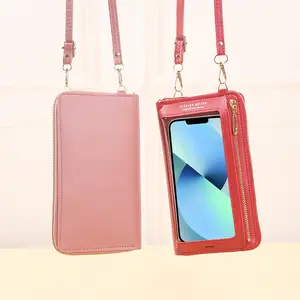 Women'S Crossbody Bag, Touch Screen Mobile Wallet, Anti-Theft Multifunctional Fashionable Shoulder Bag, Mobile Mini Wallet Holder, Women'S Handbag, Transparent Mini Bag, Wallet, Mobile Phone Bag
