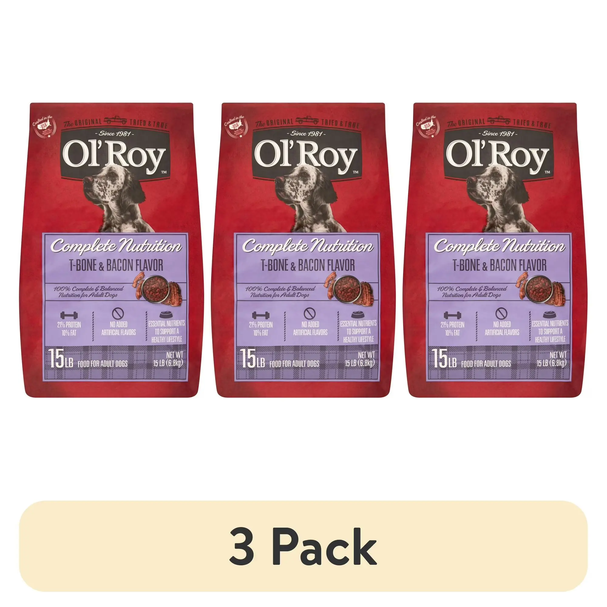 Ol' Roy Complete Nutrition T-Bone and Bacon Flavor Dry Dog Food, 46 lb Bag