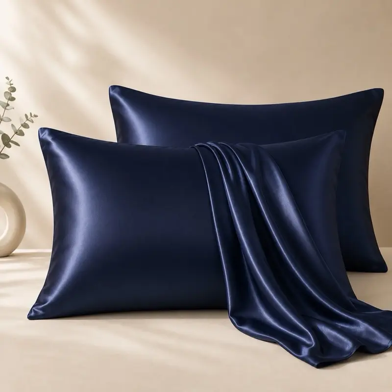 [2pcs Luxury Gift Set Soft Satin Pillowcases] Hypoallergenic Cooling Silky Pillow Covers, Breathable, Smooth Finish, Moisture Retained for Nighttime Sleep, Machine Washable