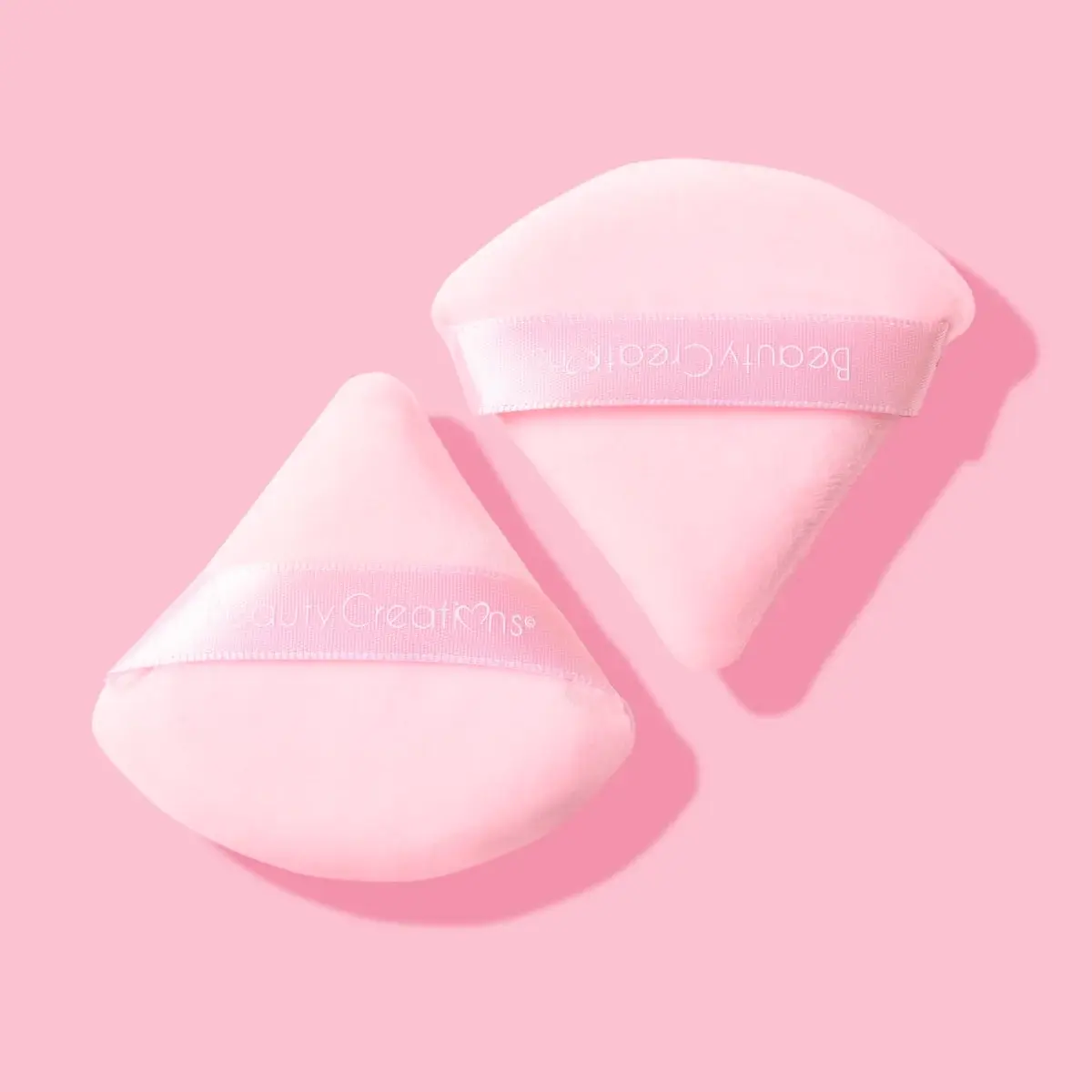 Beauty Creations Velvet Triangle Powder Puff Set - Reusable Makeup Applicator Sponges, 10g Pink, Hand-Washable, Easy to Clean, Multi-Pack