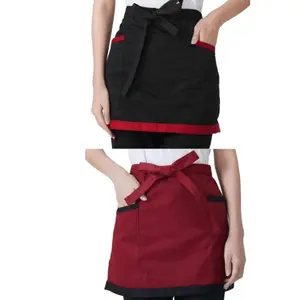 Family apron - Men's and Women's General-purpose Basic Casual Short Mid-Waist Apron with Pockets