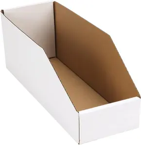 Cardboard Boxes, Pack of 35 Corrugated Storage Bins 12x4x4.5inch Pantry Organizer Bins for Shelves Garage Office Organization