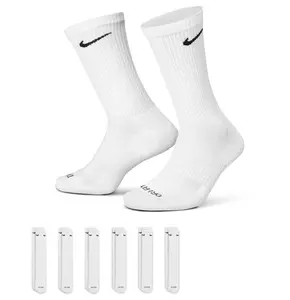Nike Everyday Plus Dri-Fit Crew Socks White 6-pack | crew socks | dri-fit | white | moisture-wicking | cushioned | unisex | athletic | training | everyday | sports | Premium Quality | Essential Accessory | Everyday Use | Gift Idea | Spring 2026