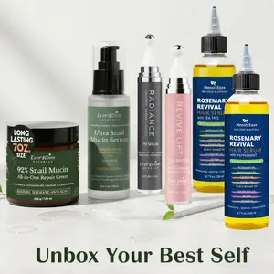 EverBloom Naturals Glow Custom Beauty Set - Build Your Own Gift Box with Snail Mucin Serum, Eye Serum & Hair Oil for Hydration, Brightening & Nourishment