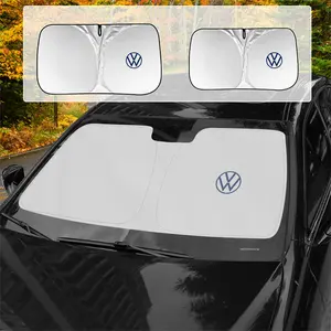1Pc Car Front Window Sunshade Shield Folding Windshield UV Block Cover For Volkswagen VW Golf 4motion MTM Blue Motion Polo Scirocco CADDY Beetle Passat Touareg Jetta Tiguan Touran TSI TDI R32 MK4 Car Accessories
