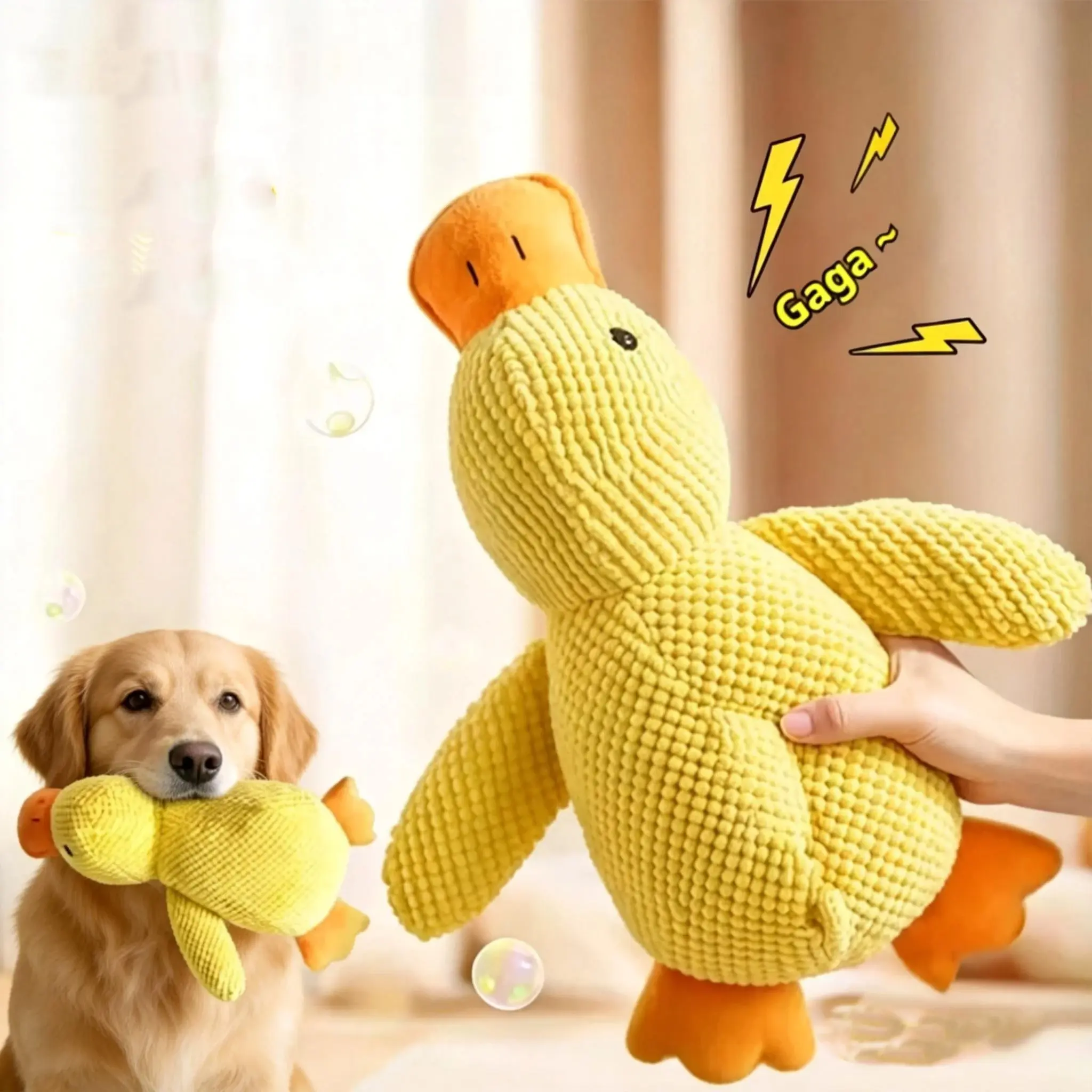 Animal Print 3-Pack Plush Dog Toys - Cute Duck Sound Design, Chew & Fetch, Bite-Resistant, Squeaker, 25cm Small/32cm Medium/Large Sizes, for Puppies, Reduces Boredom, Ideal for Bonding & All-Seasons Use