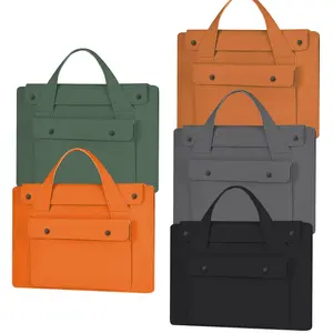 NAIDUN New Portable Laptop Briefcase with Multi-Compartments Business Computer Bag Canvas Computer Bag