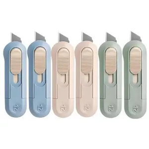 6 Pack Portable Box Cutter,Retractable Utility Knife, Multi-function Cute Box Cutters for Office, Home, Arts Crafts, Cartons, Cardboard, Paper,DIY
