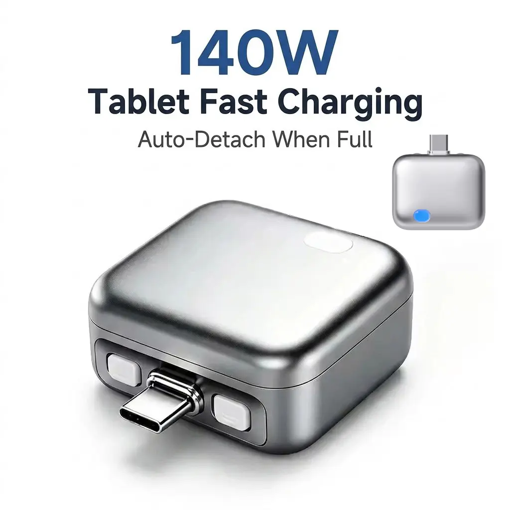 140W Smart Auto-Disconnect Charger Adapter - Battery Guard, Nano Adapter, Overcharge Prevention High-Power Multi-Device Charging Solution for iPhone, iPad, Type-C Devices