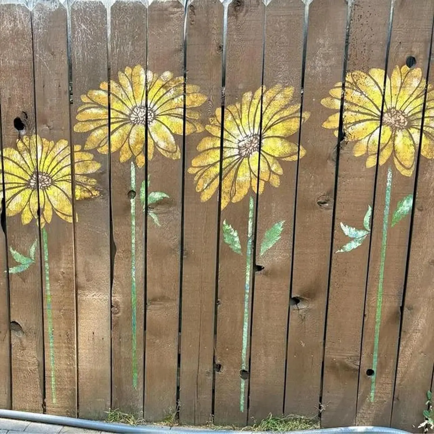 Large Flower Stencils Painting on Wood Reusable Floral Wall Stencil Templates for Furniture Garden Fence Mural(Sunflower)