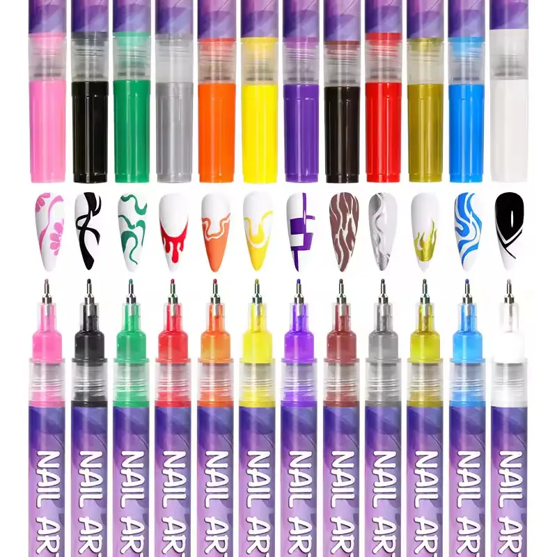The best gifts for women and girls,12 Color Nail Doodle Pen, Quick-Drying Acrylic Paint Pen for DIY Nail Art, Precision 3D Dot Stitching, Long-Lasting Design Nail Care and Polish