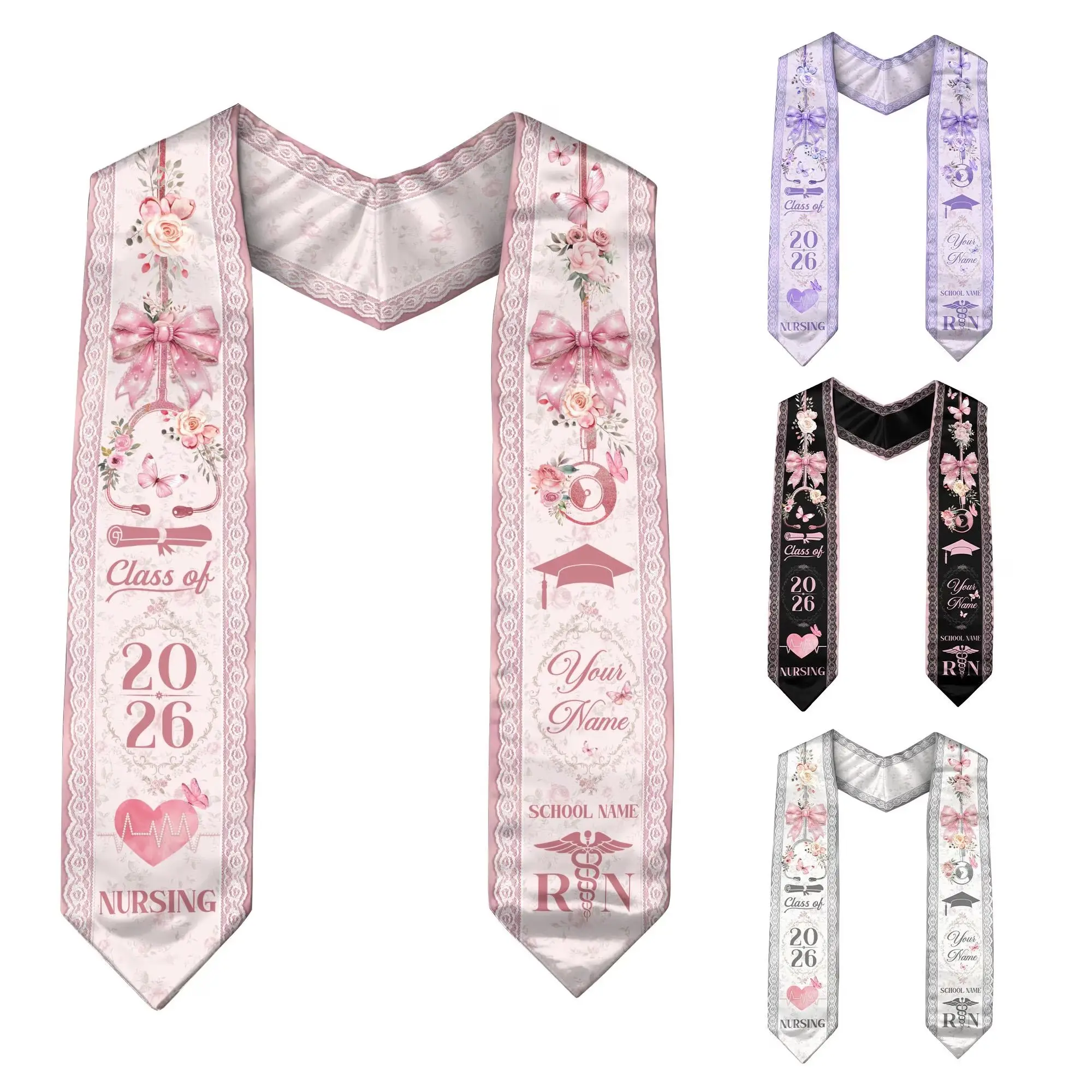 Custom RN Nursing Graduation Stole 2026 – Personalized Nurse Sash & Name Print & Nursing Grad Gift