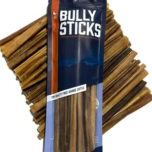 Wild Wolf 12" Beef CollySticks (1 Pound) 100% Natural Dog Chew Treats - Single-ingredient - Loaded with Nutrients - No Additives or Unhealthy Chemicals - Approximately 12 Sticks but Varies by Weight