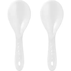 2PCS Non-Stick Plastic Rice Paddle Spoon Scoop Rice Spatula Cooker Serving Spoon 7.87 Inch White B