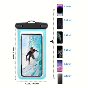 [ 1 Waterproof Phone Pouches with 1 Lanyards] Touchscreen-Compatible Waterproof Phone Pouch Set (with Lanyard) — Ideal for Swimming, the Beach, or Kayaking — Fits All Phones Up to 7 Inches in Size.