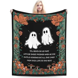 Funny Friend Gifts, Ideal for Best Friend Friendship Birthday Blanket, Halloween Blanket for Couch Bed Living Room 60"x50", Christstmas Birthday Gifts