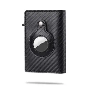 Viral Airtag PopWallet 2024 Wallet Men Carbon Fiber Fashion ID Credit Card Holder Rfid Slim Airtag Slide Wallet Designer Cardholder PU Leathe Easy Access Credit Card Pop up Gift Mens Womens