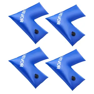 VEVOR Corner Pool Water Tubes, 4 Pack 22.4 x 22.2 in, Corner Winter Water Bags with Leakproof Screw Cap, 0.4mm Heavy Duty PVC, Cold-Resistant Weights for Inground Swimming Pool Covers