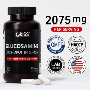 Okiss Natural Glucosamine Chondroitin MSM  with Glucosamine Calcium MSM Chondroitin Sulfate Vitamin D K2 Natural Height Increaser Joint Repair and Cartilage Protection Natural Anti-inflammatory and Pain Relief