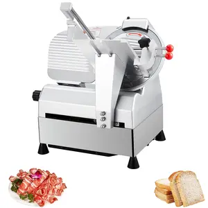 10 Inch Commercial Meat Slicer, 550W Automatic Electric Meat Cutter, Stainless Steel Adjustable Thickness 0-17mm, Home Kitchen Deli Slicer for Frozen Meat Cheese Bread, 110V US Plug