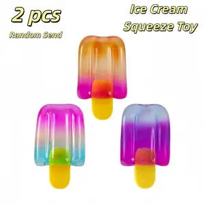 2-Pack Ice Cream Stick Squishy Toys, Stress Relief Collectible Gift, Soft Rebound, Ideal for Teens and Adults, Perfect Present, Random Colors