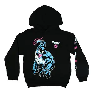 Marvel Venom Hoodie Boys' Sinister Smile Action Scene Pullover Sweatshirt