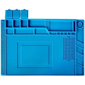 Soldering Station Mat,1 Count Silicone Work Mat,Heat Resistance Anti-Static Magnetic Mat for Electronic Phone Laptop Watch Repair