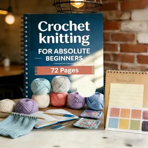 Beginner Crochet Hook Book, Basic Stitch Guide & Spiral Notebook, Yarn Craft Planner, Portable Knitting & Crochet Hobby Tool, Crochet Items