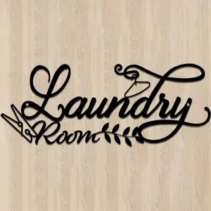 Vintage Metal Wall Sign, Laundry Room Letter Pattern Wall Art, Wall Decor for Home Laundry Room Bathroom, Home Decor, Indoor Home Decoration