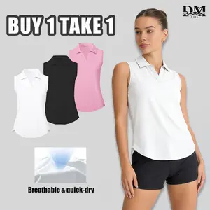Women’s Sleeveless Tennis Polo – Quick Dry Breathable Golf & Workout Top for Summer Golf & Daily Wear – Lightweight Quick Dry| Buy 1 Get 1 solid shirt t-shirt short-sleeved tank
