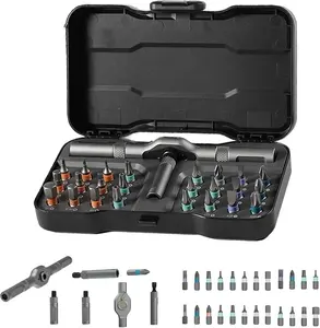 24 in 1 Dly Screwdriver Set Magnetic Compact and Portable Ratchet Screwdriver, Mini Screwdriver Set, Ratcheting Allen Wrench Set, Removable Self-Assembly Precisio for Pc Mobile Bicycle (Black) repair work autorepair kit Tool Set with Case