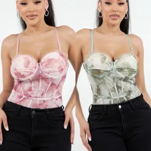 Ellis Print Mesh Rhinestone Bodysuit