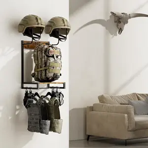 Motorcycle Helmet Holder Wall-Mounted Helmet Rack with ,Glove Clips & Hooks,Helmet Holder Wall Mount, Motorcycle Helmet Stand, Motorcycle Accessories Display