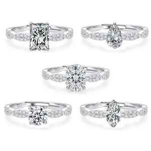 925 Sterling Silver Ring Featuring Sparkling Zirconia, Unique Open Adjustable Design for Women—Ideal for Proposals, Engagements, and Commitment Rings; Perfect for Parties, Dates, and Gifts.