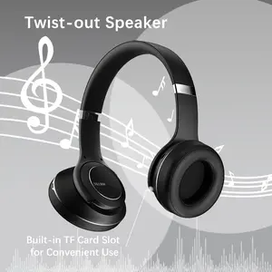 MHTEC 2-in-1 Bluetooth Over-Ear Headphones & Speaker – 25H Playtime, Ultra-Long Battery Life, 3 EQ Sound Modes, Comfort Fit, Universal Compatibility