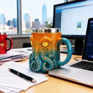 Resin Octopus Creative Cup, Outdoor Camping Home Office Essential, Deep Sea Style Water Bottle, Perfect Gift for Friends