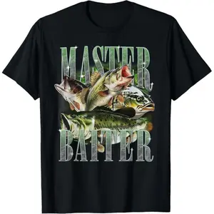 Master Baiter Bass Fishing Fisher Papa Dad Happy Fathers Day T-Shirt