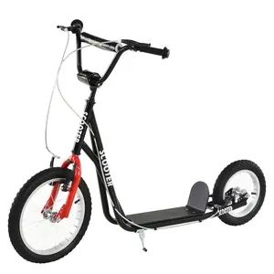 Aosom Youth Scooter Kick Scooter for Kids 5+ with Adjustable Handlebar